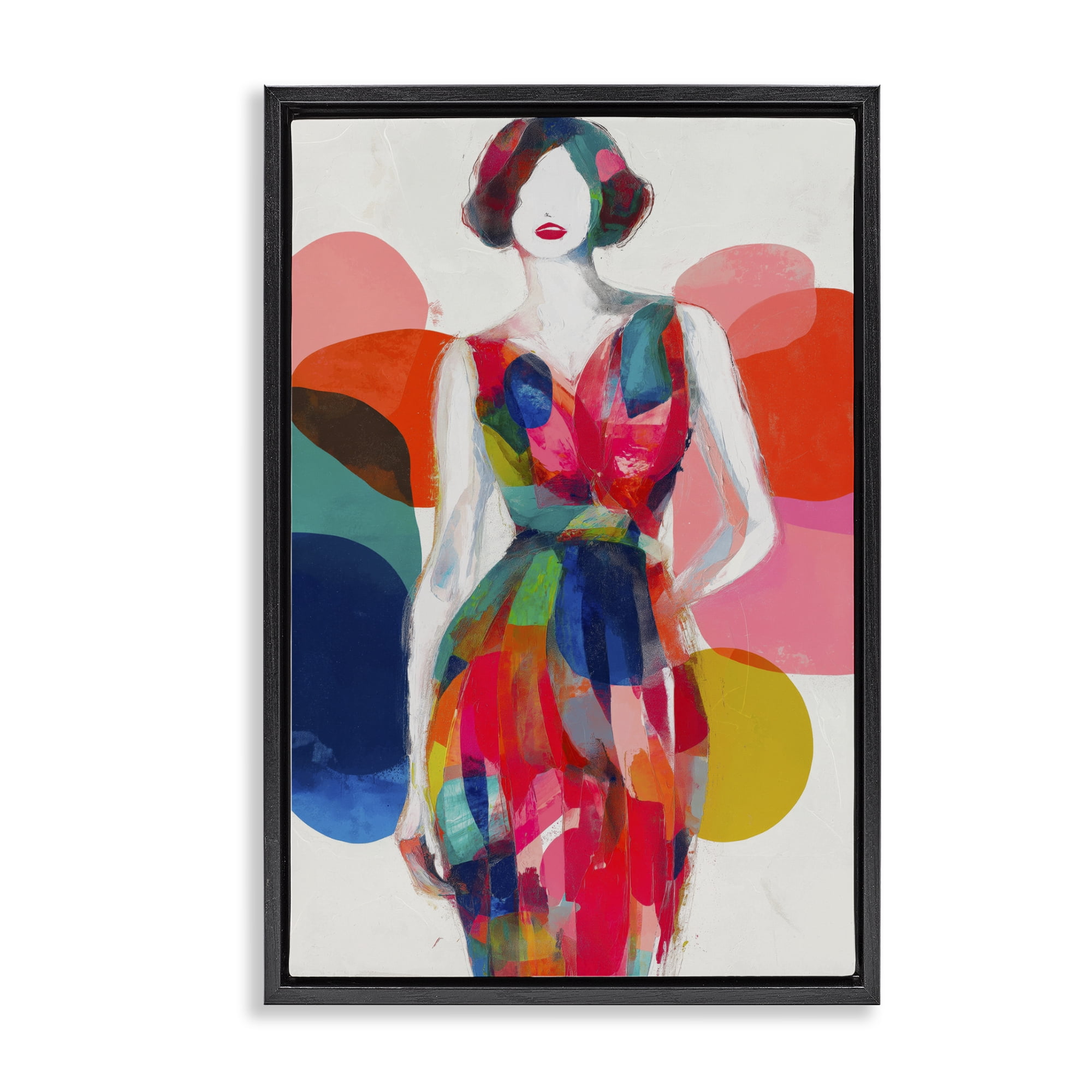 Stupell Industries Deco Fashion Woman Black Framed Floater Canvas Wall Art, design by Chromatic Storm Studio