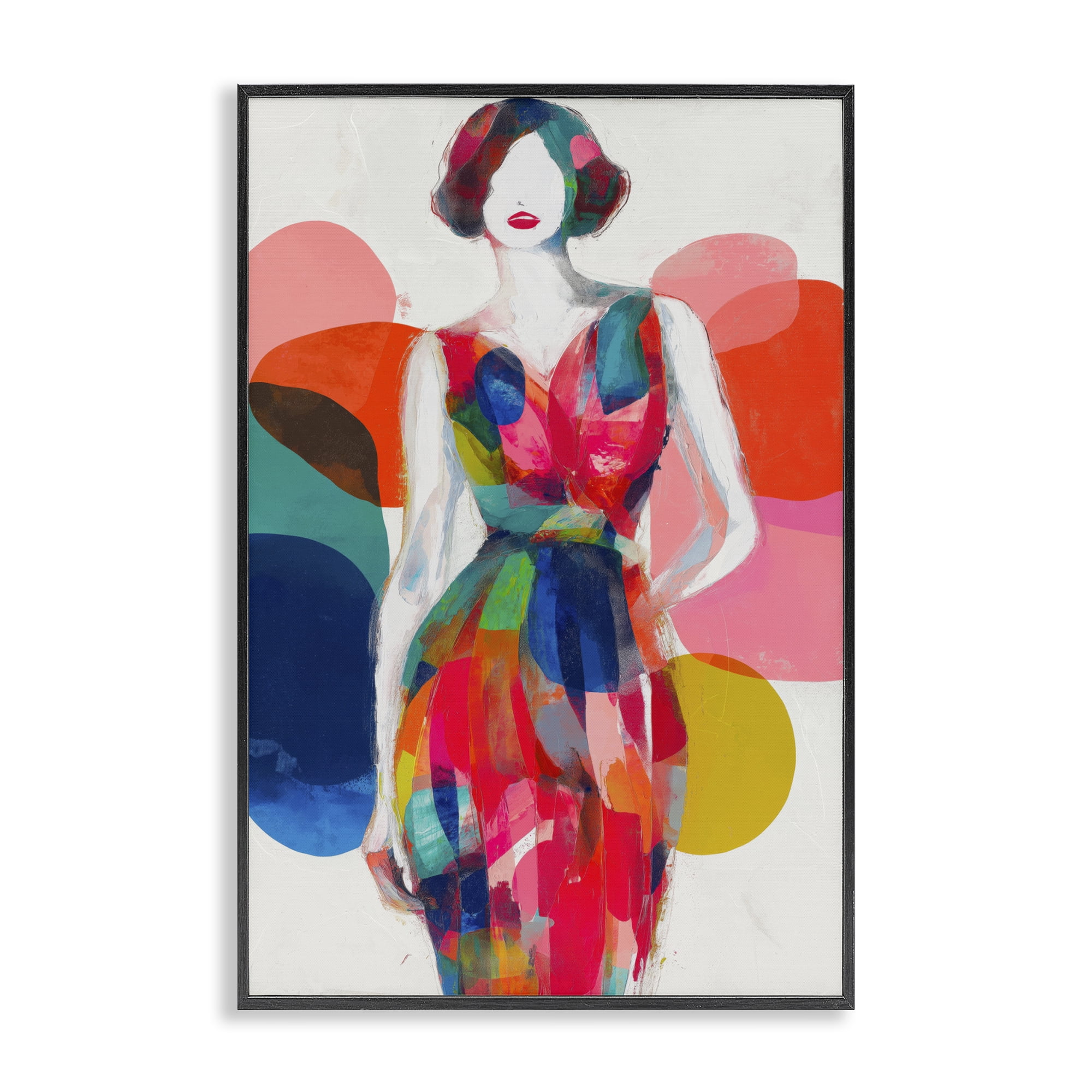 Stupell Industries Deco Fashion Woman Black Framed Giclee Art, design by Chromatic Storm Studio