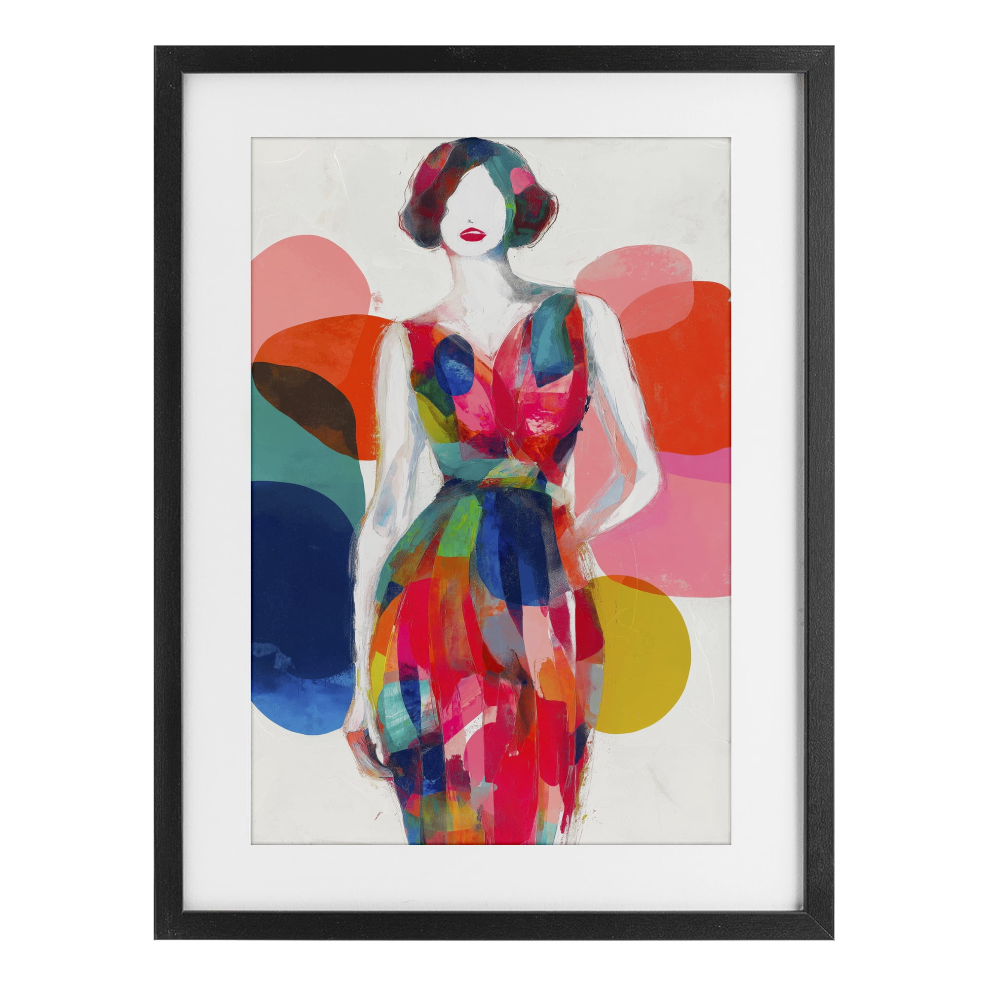 Stupell Industries Deco Fashion Woman Black Framed Print Under Glass, design by Chromatic Storm Studio