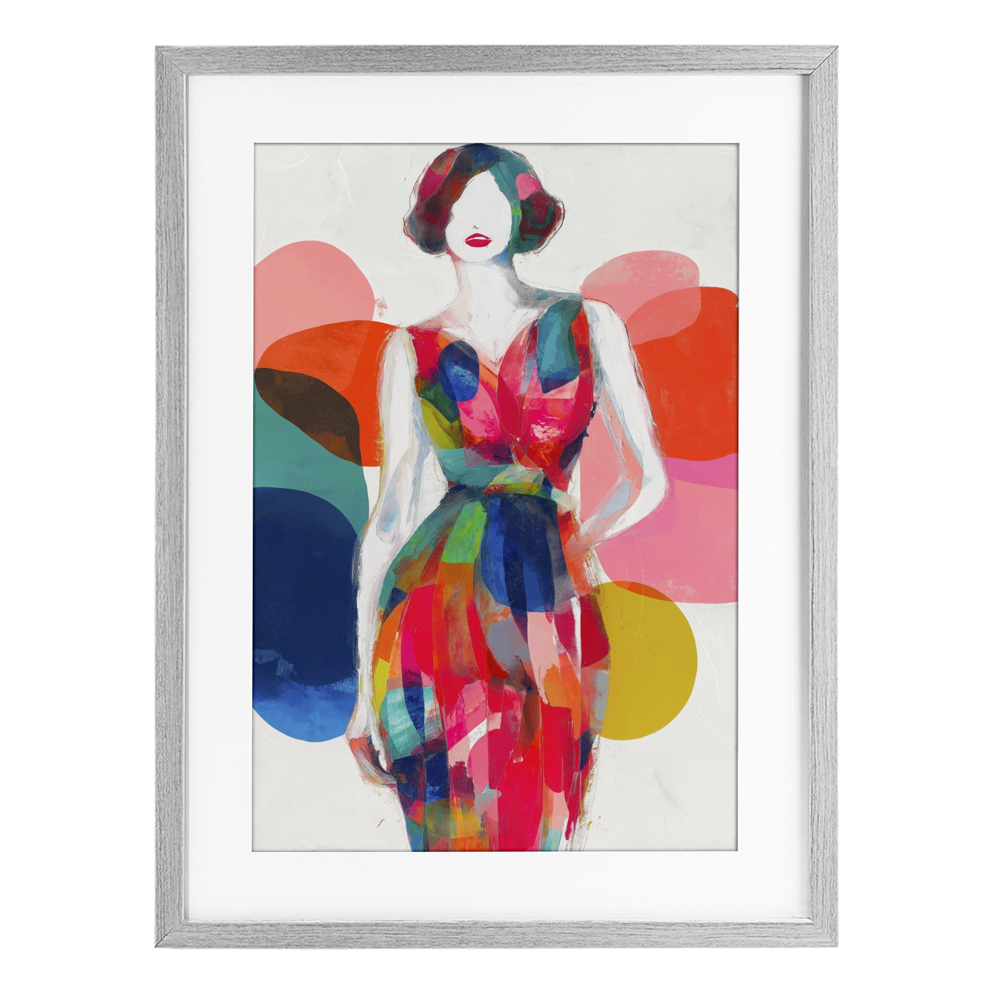 Stupell Industries Deco Fashion Woman Gray Framed Print Under Glass, design by Chromatic Storm Studio
