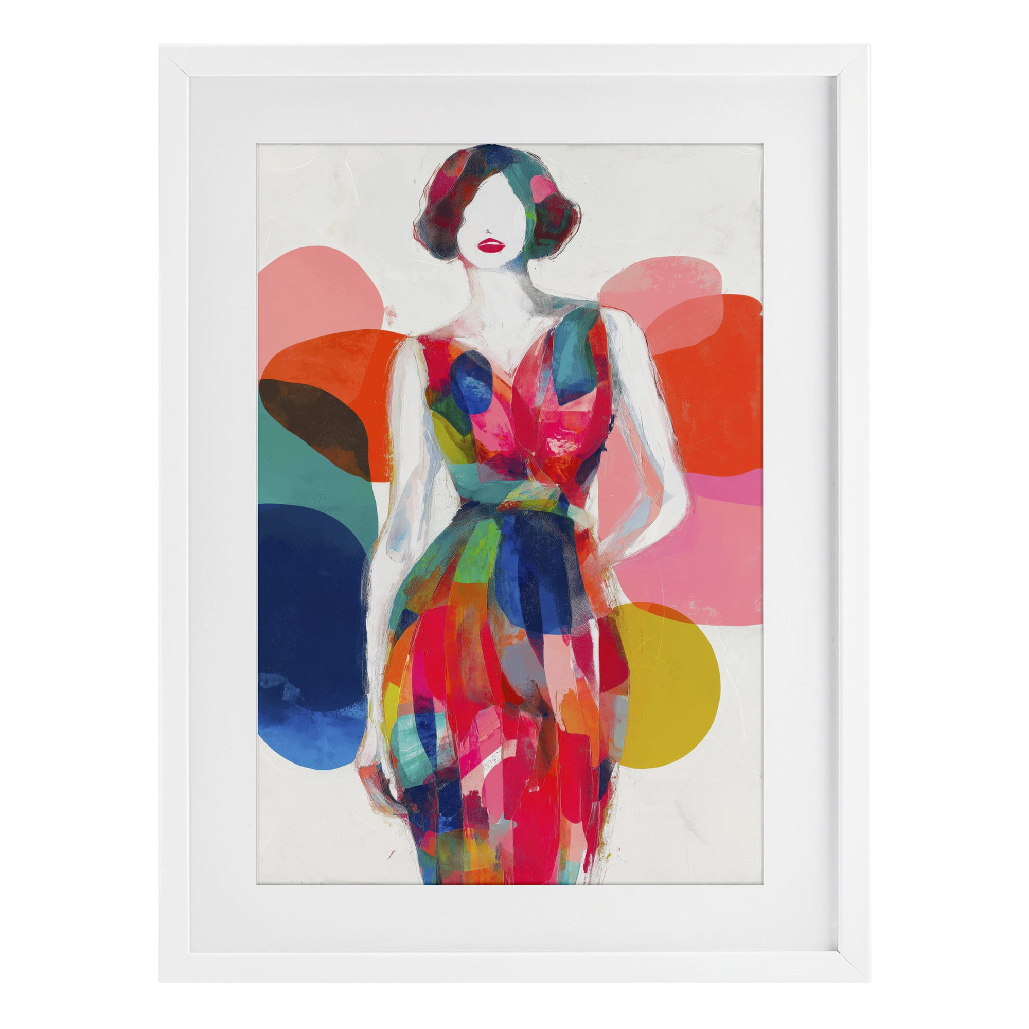 Stupell Industries Deco Fashion Woman White Framed Print Under Glass, design by Chromatic Storm Studio