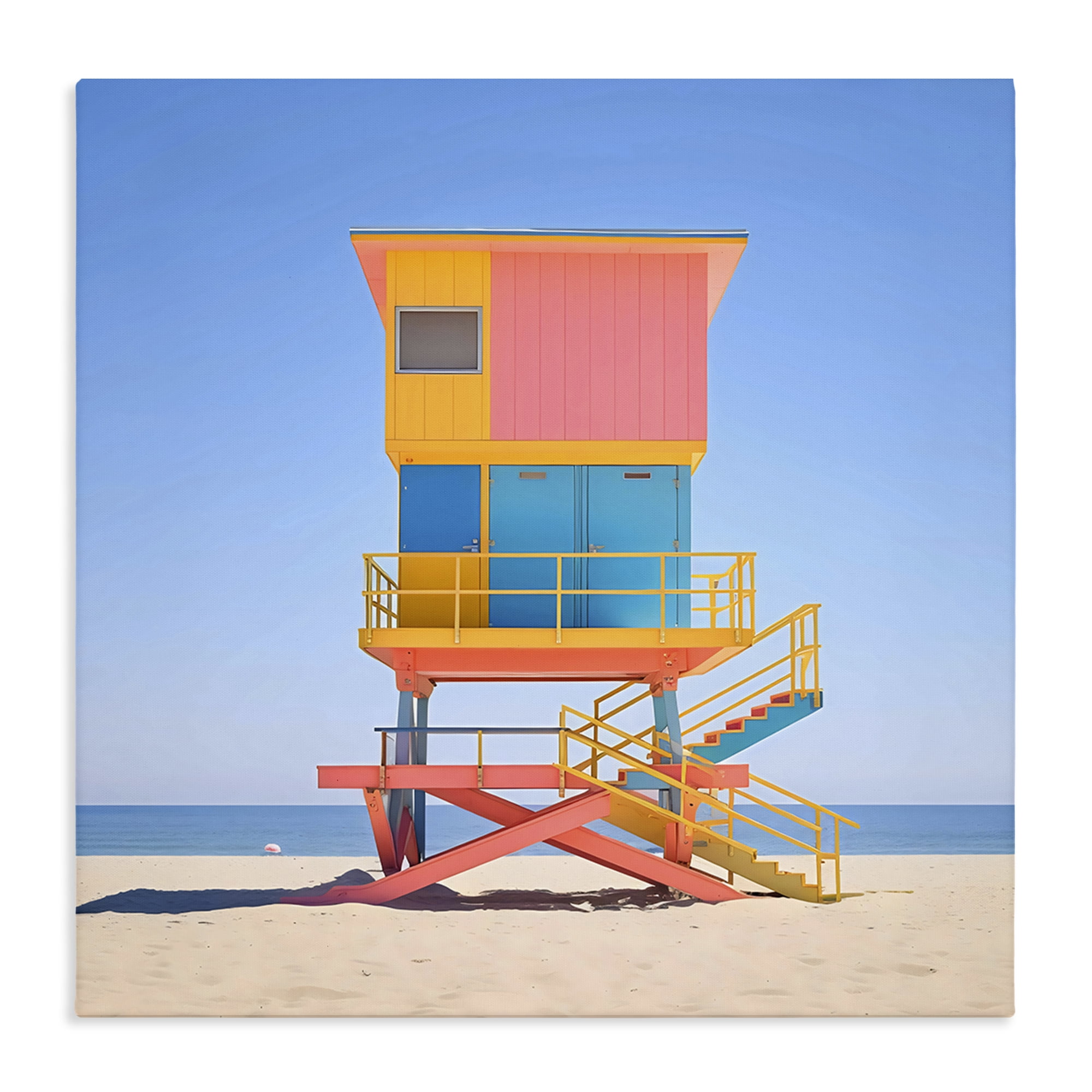 Stupell Industries Deco Lifeguard Tower on Beach Canvas Wall Art, design by Creative Studio