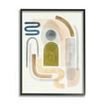 thumbnail image 1 of Stupell Industries Deco Shape Abstraction Neutral Blue Beige Curves Abstract Painting Black Framed Art Print Wall Art, 24 x 30, 1 of 8