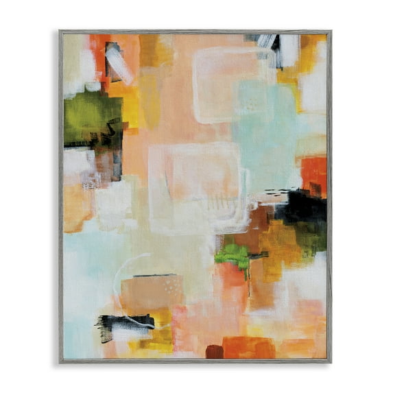 Stupell Industries Deconstructed Love Abstract Gray Framed Giclee Art design by Katherine Irvin, 14 x 11