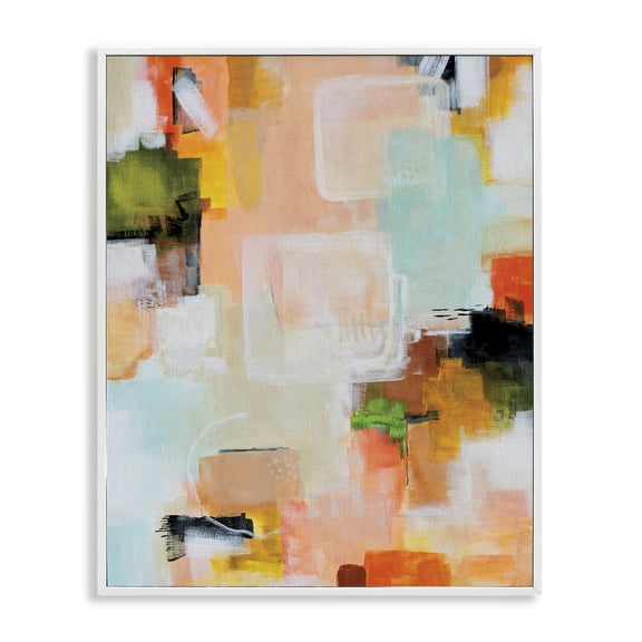 Stupell Industries Deconstructed Love Abstract White Framed Giclee Art design by Katherine Irvin, 14 x 11