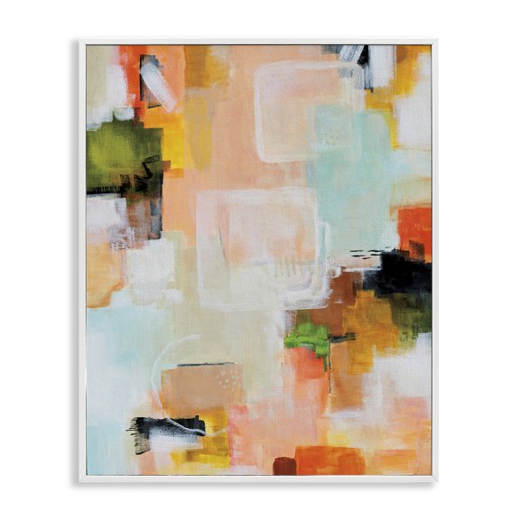 Stupell Industries Deconstructed Love Abstract White Framed Giclee Art design by Katherine Irvin, 20 x 16