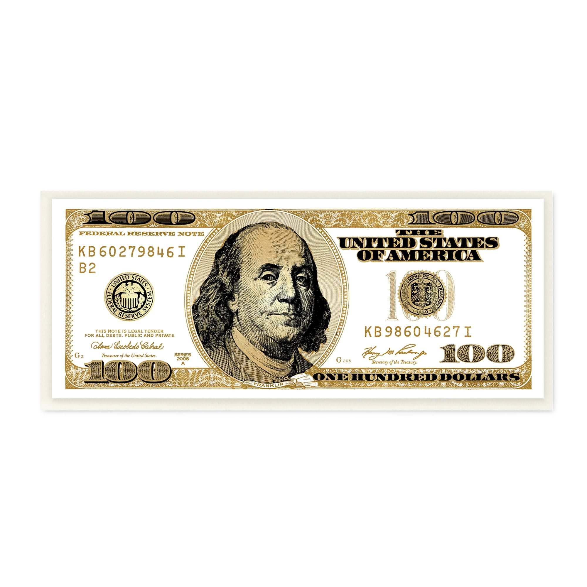 Stupell Industries Decorated Dollar Bill Pattern Trendy Glam Money Wood Wall Art, 17 x 7, Design by Madeline Blake