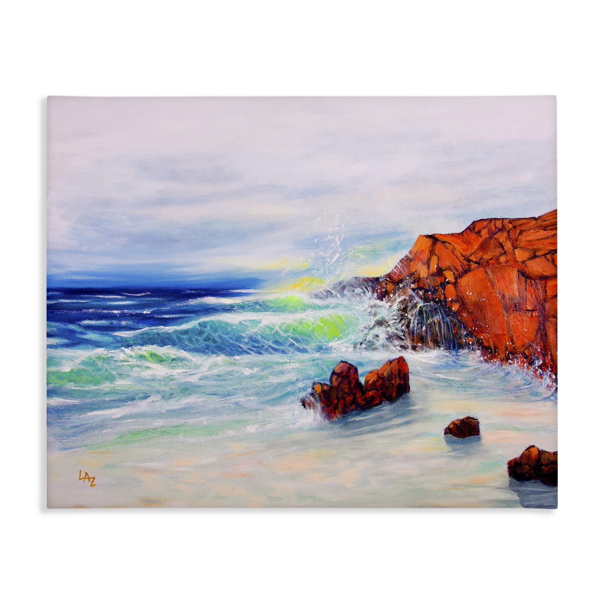 Stupell Industries Deep Blue Rocky Beach Canvas Wall Art, design by Lee Ann Zirbes