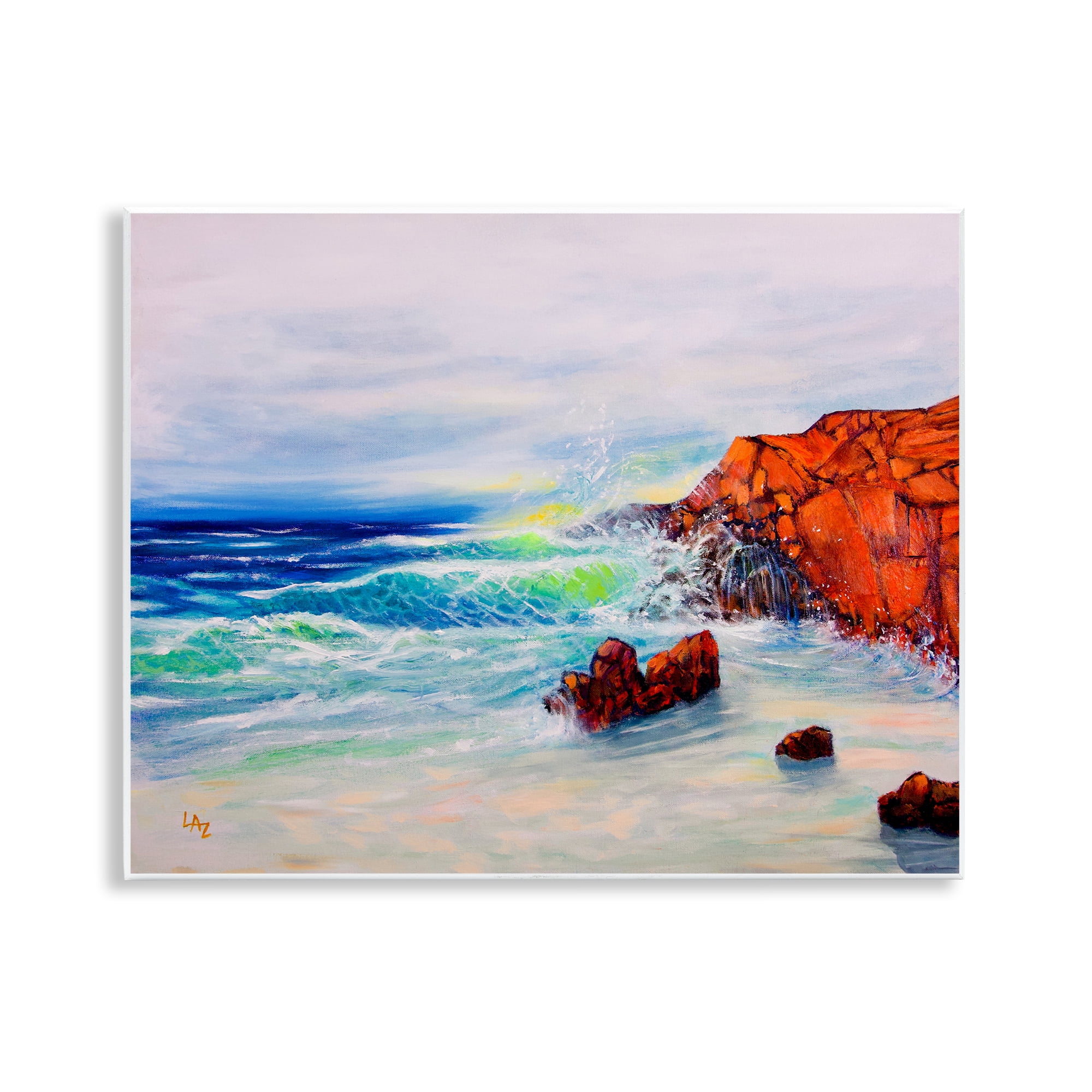 Stupell Industries Deep Blue Rocky Beach Wall Plaque Art, design by Lee Ann Zirbes