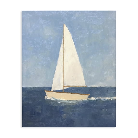 Stupell Industries Transitional Deep Blue Sail at Sea Canvas Art, 16 x 20, by Creative Studio