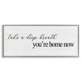 thumbnail image 1 of Stupell Industries Deep Breath You're Home Phrase Typography Painting Gray Framed Art Print Wall Art, 24 x 10, 1 of 9