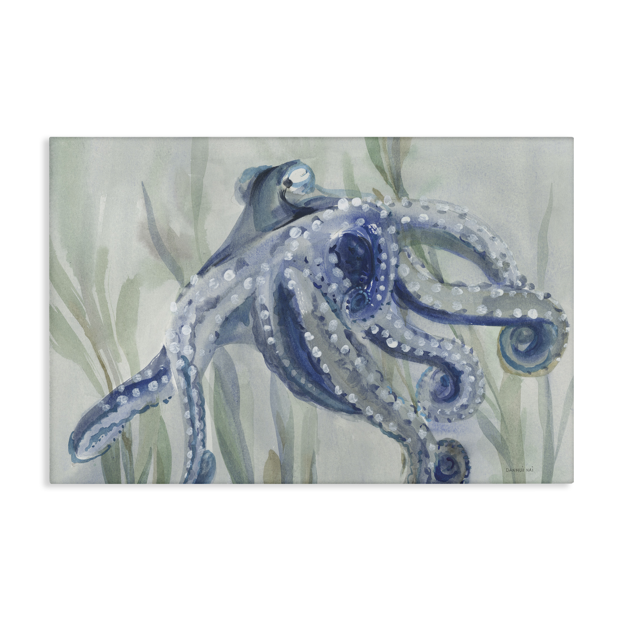 Stupell Industries Deep Dweller Octopus Animals & Insects Painting Gallery Wrapped Canvas Art Print Wall Art, 45 x 30
