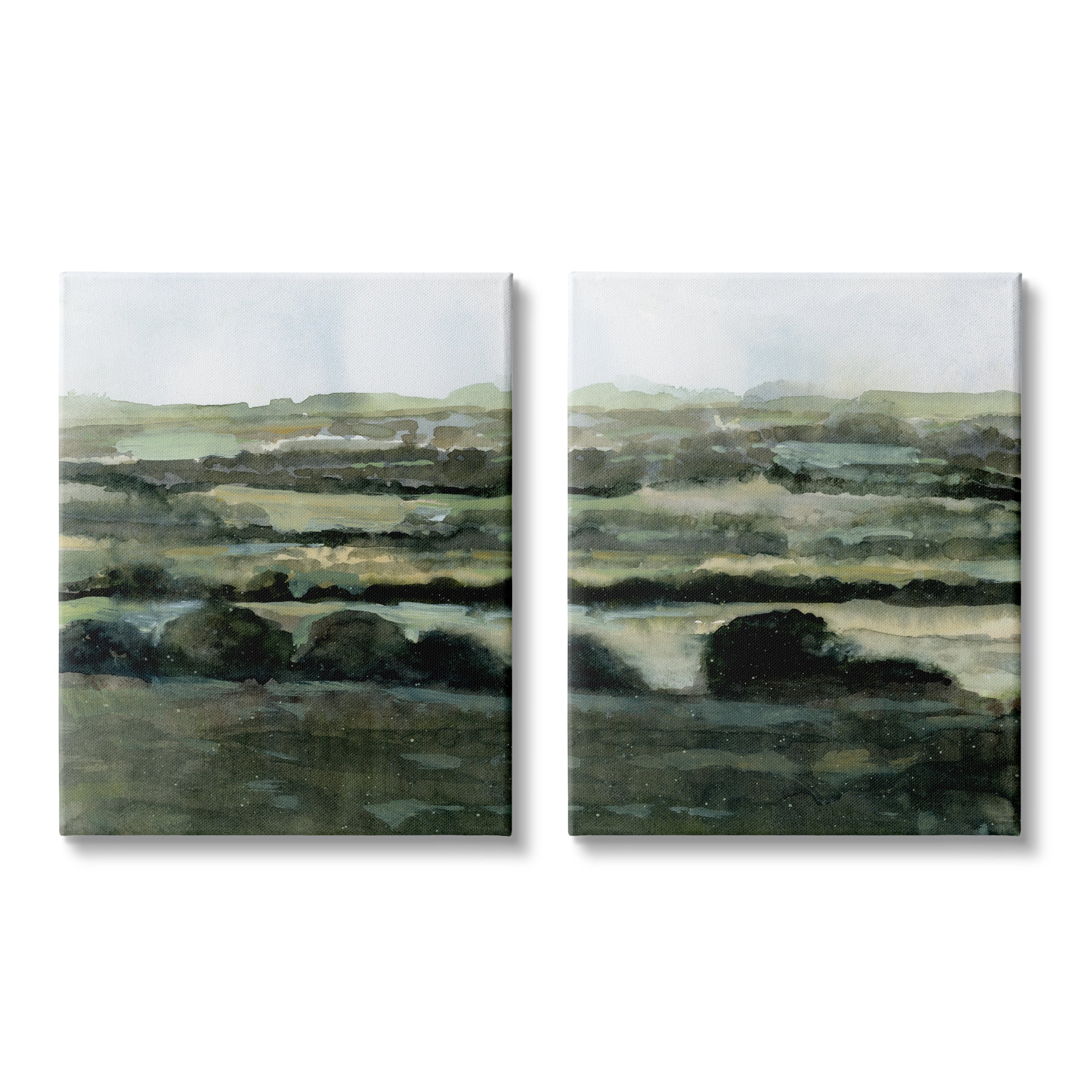Stupell Industries Deep Green Countryside Hills Abstract Landscape Canvas Wall Art, 16 x 20, Design by Victoria Barnes