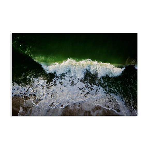 Stupell Industries Deep Green Wave Splash Nautical & Beach Photography Wrapped Canvas Art Print Wall Art, 24 x 16