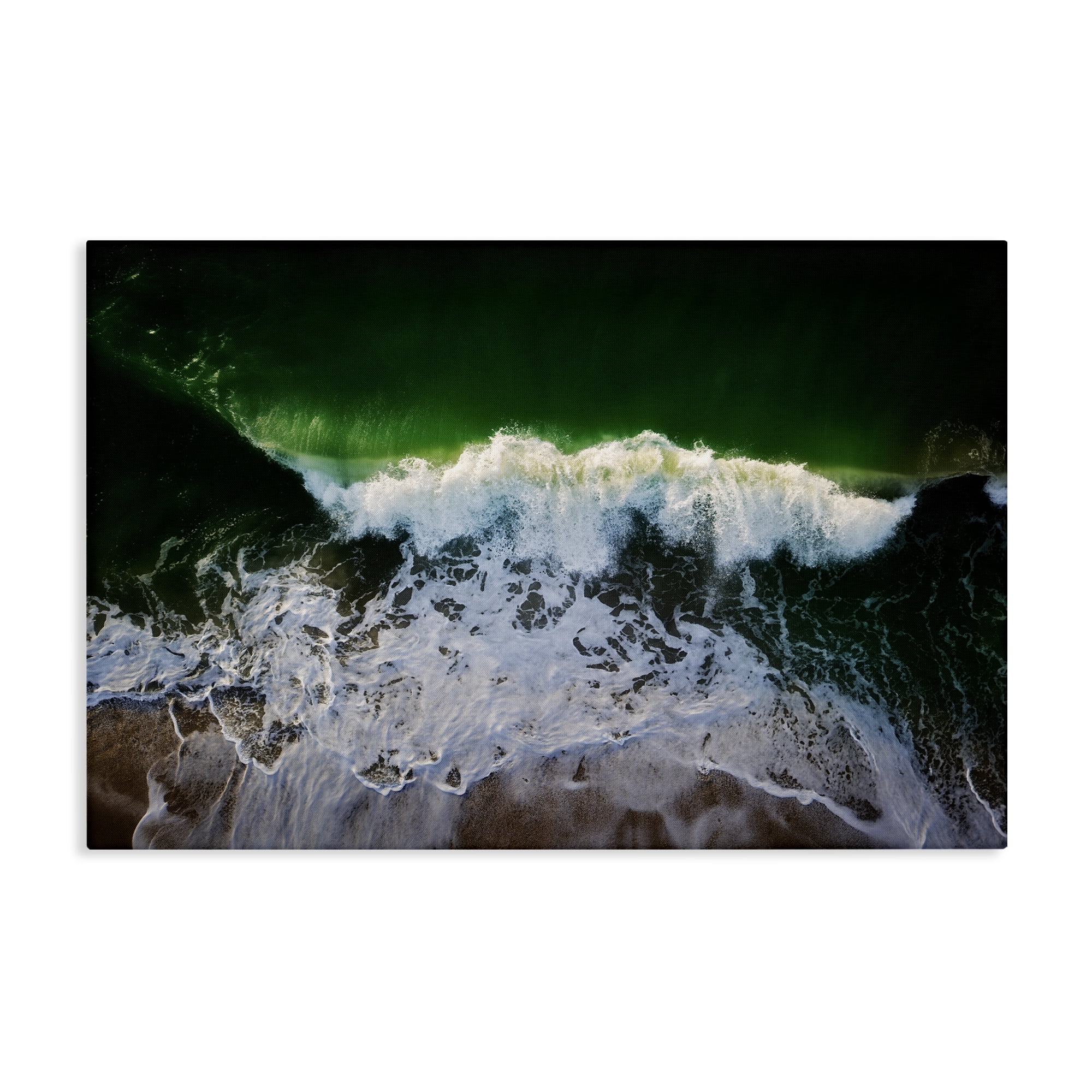 Stupell Industries Deep Green Wave Splash Nautical & Beach Photography Wrapped Canvas Art Print Wall Art, 36 x 24