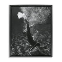 Stupell Industries Deep Ocean Diving Novelty Photography Black Floater Framed Canvas Art Print Wall Art, 17 x 21