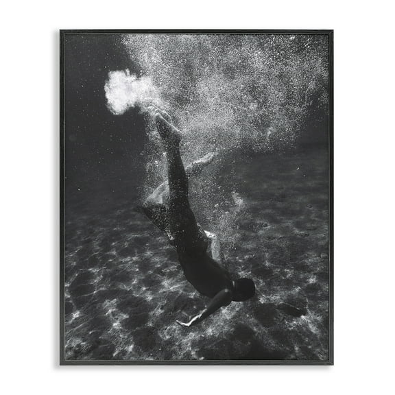 Stupell Industries Deep Ocean Diving Novelty Photography Black Framed Art Print Wall Art, 11 x 14