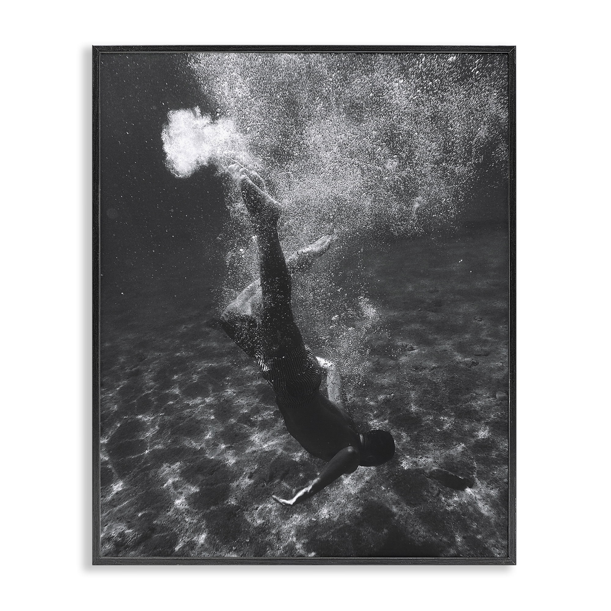 Stupell Industries Deep Ocean Diving Novelty Photography Black Framed Art Print Wall Art, 24 x 30