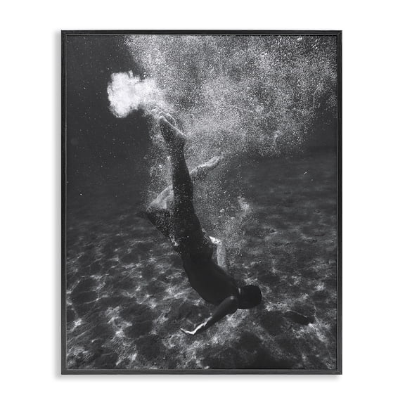 Stupell Industries Deep Ocean Diving Novelty Photography Black Framed Art Print Wall Art, 24 x 30