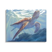 Stupell Industries Deep Ocean Sea Turtle Painting Gallery Wrapped Canvas Print Wall Art, Design by Ziwei Li