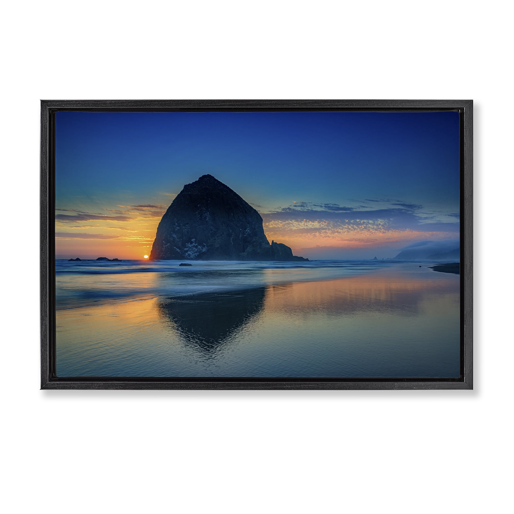 Stupell Industries Deep Sunset Island View Landscape & Nature Photography Black Floater Framed Canvas Art Print Wall Art, 31 x 21