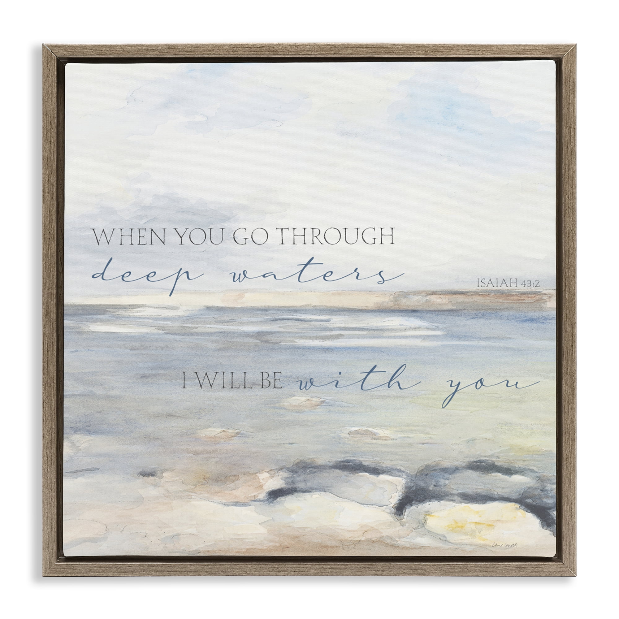 Stupell Industries Deep Waters with You Brown Framed Floater Canvas Wall Art, design by Lanie Loreth