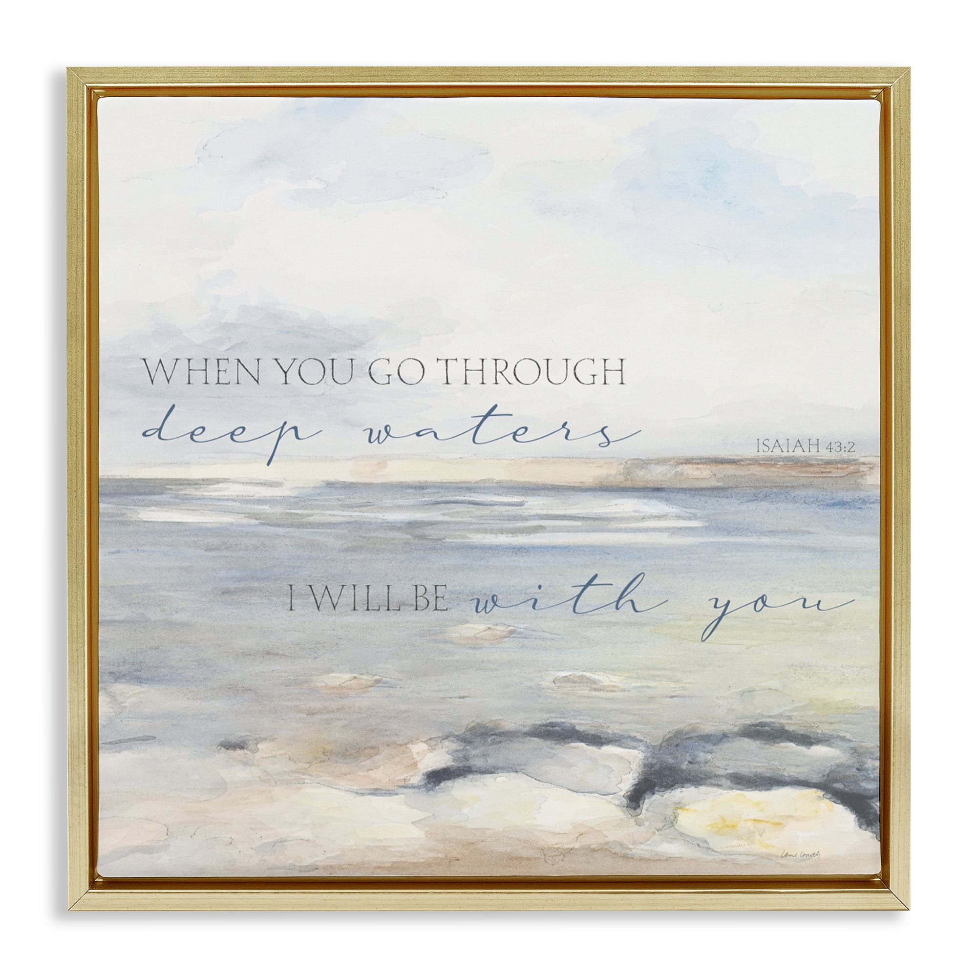 Stupell Industries Deep Waters with You Gold Framed Floater Canvas Wall Art, design by Lanie Loreth