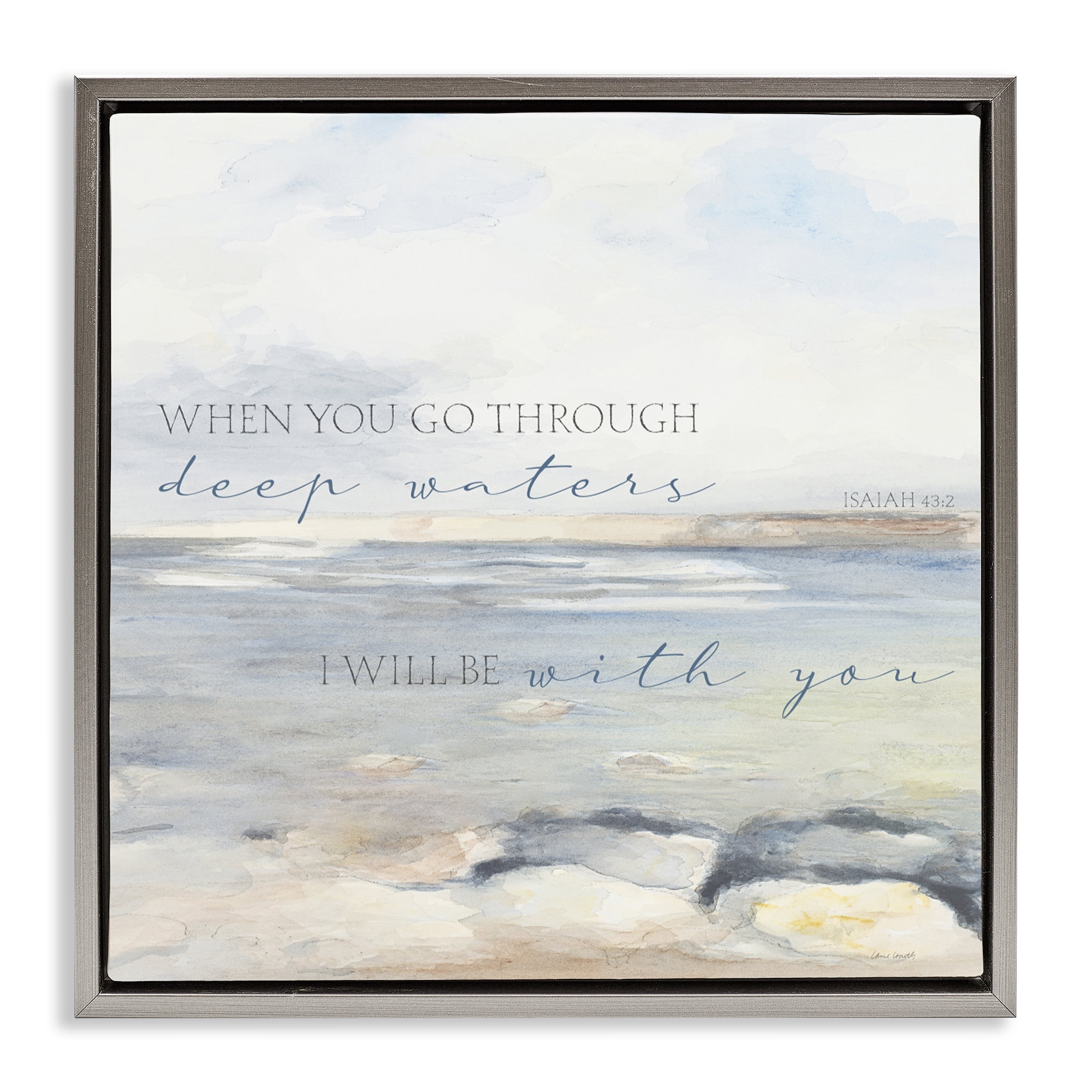 Stupell Industries Deep Waters with You Gray Framed Floater Canvas Wall Art, design by Lanie Loreth