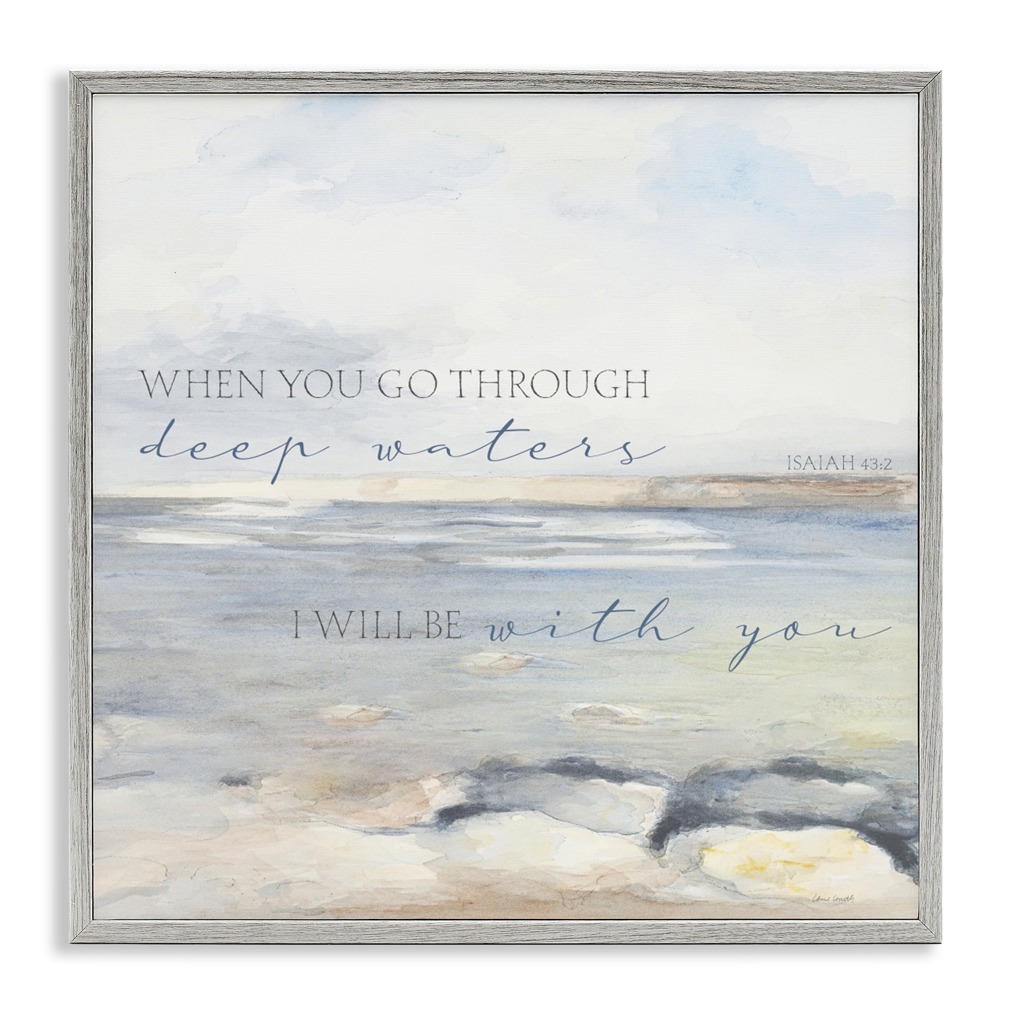 Stupell Industries Deep Waters with You Gray Framed Giclee Art, design by Lanie Loreth