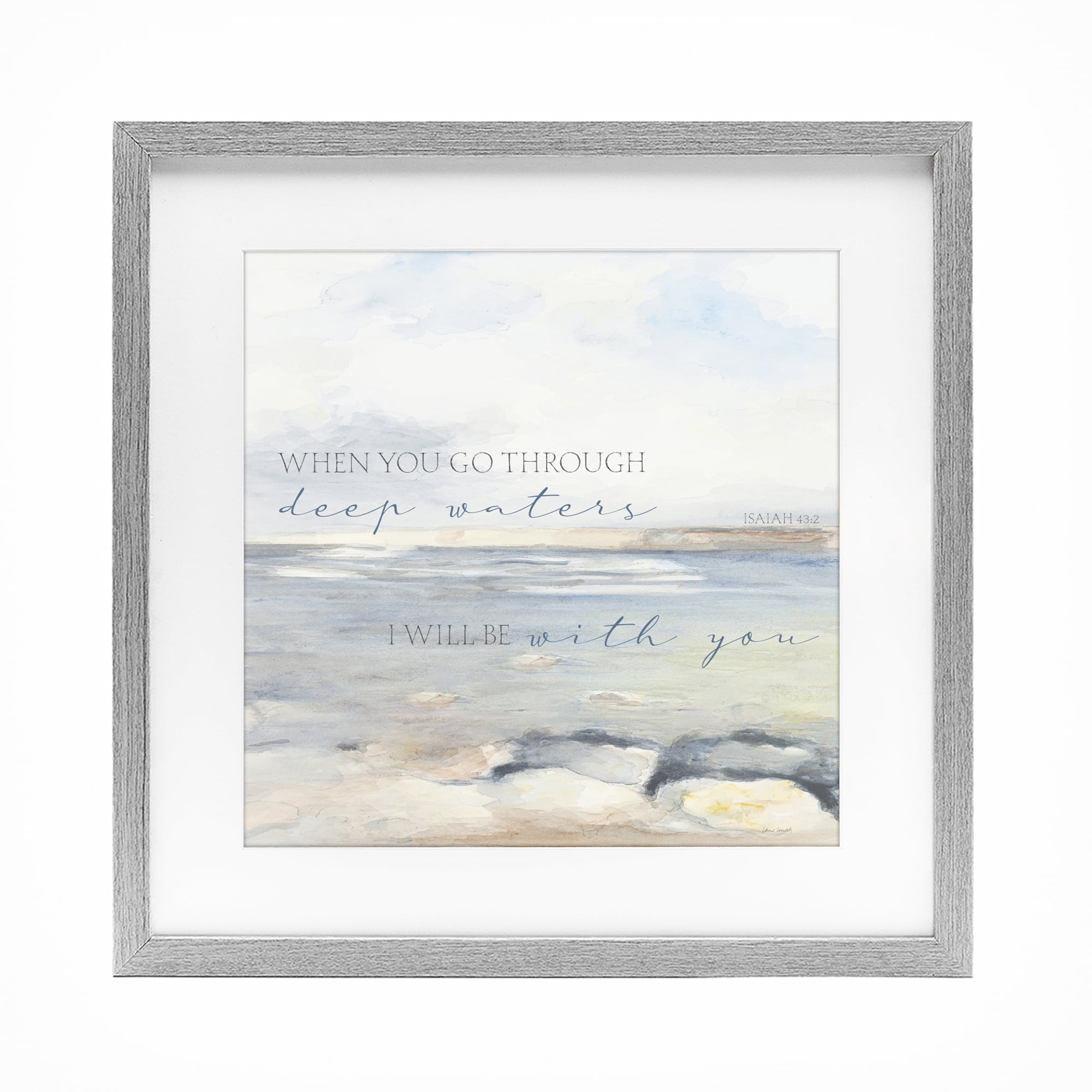 Stupell Industries Deep Waters with You Gray Framed Print Under Glass, design by Lanie Loreth