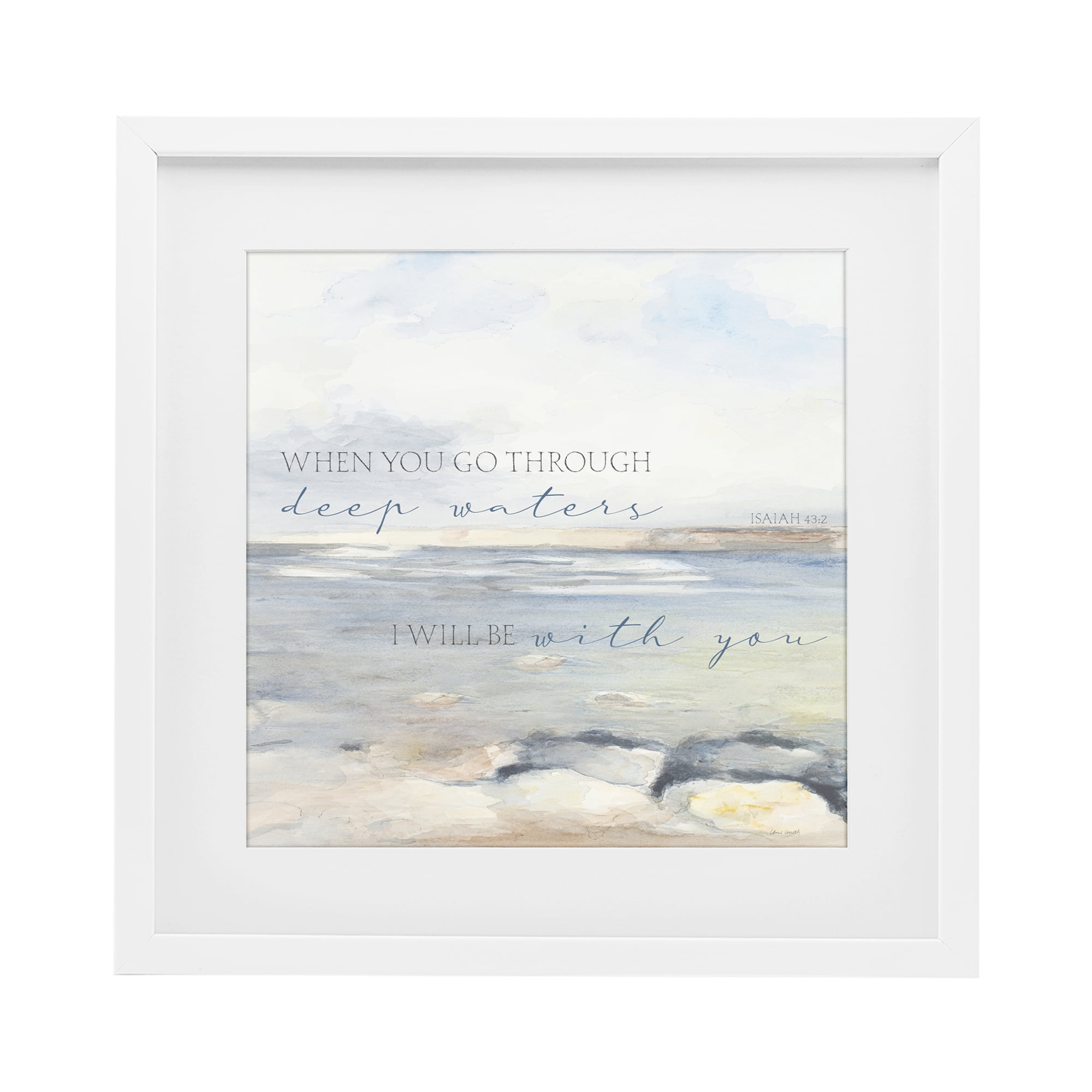 Stupell Industries Deep Waters with You White Framed Print Under Glass, design by Lanie Loreth
