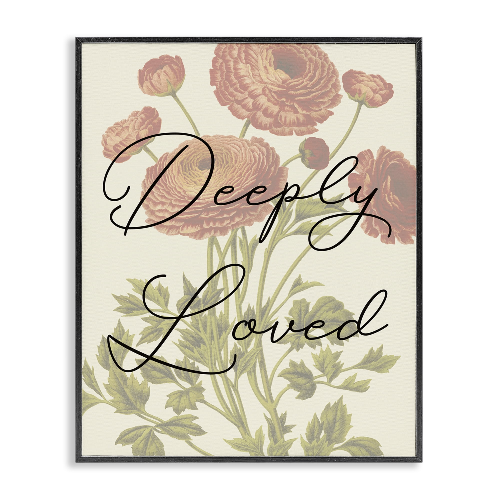 Stupell Industries Deeply Loved with Marigold Plants & Flowers Painting Black Framed Art Print Wall Art, 16 x 20