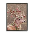 thumbnail image 1 of Stupell Industries Deer Antler Holiday Ornaments Holiday Painting Black Framed Art Print Wall Art, 1 of 5
