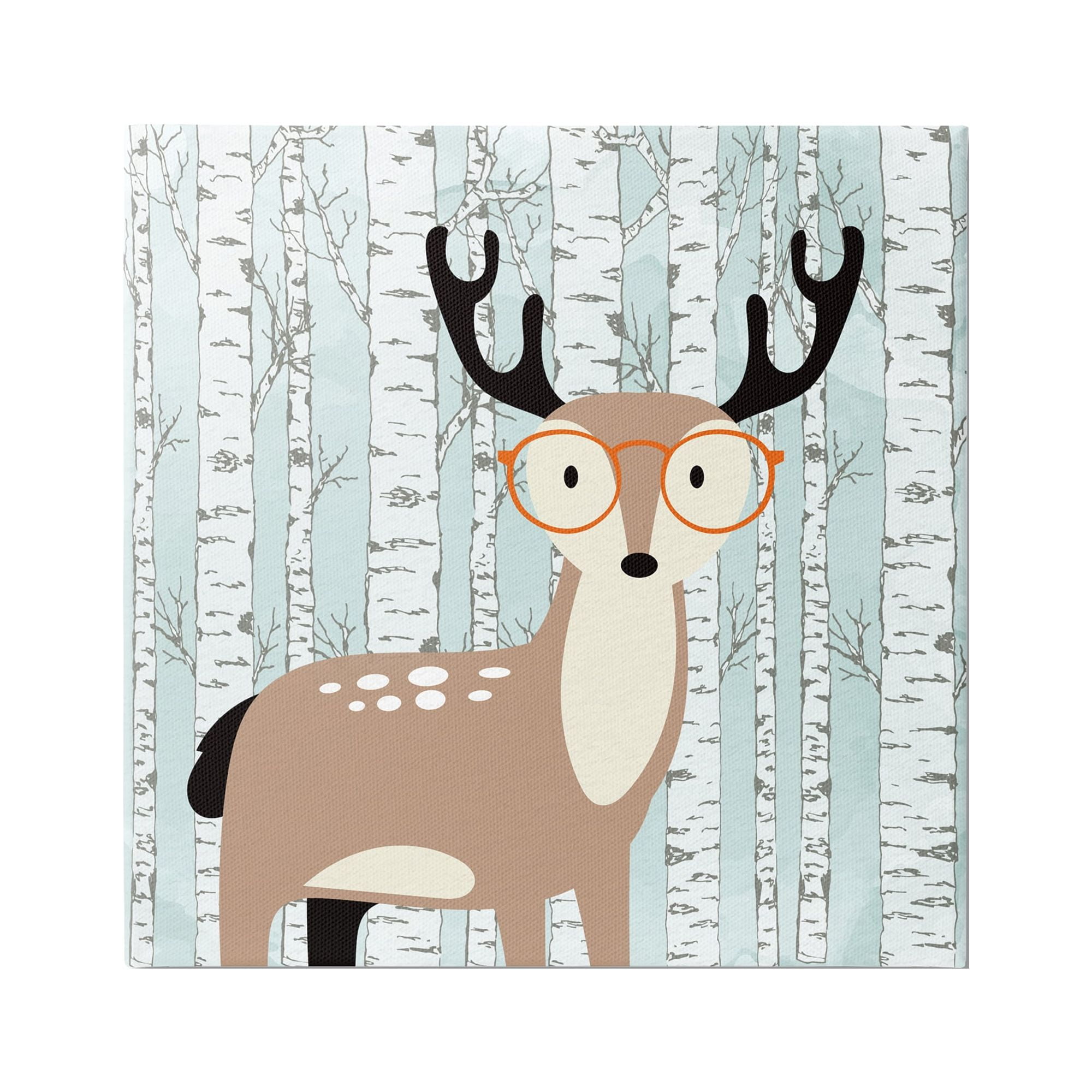Stupell Industries Deer & Birch Trees Animals & Insects Painting Gallery Wrapped Canvas Art Print Wall Art, 24 x 24