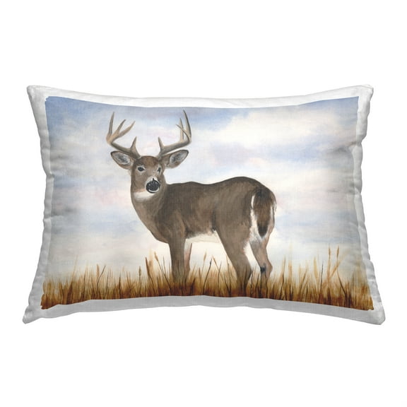 Stupell Industries Deer Gazing in Nature Decorative Printed Throw Pillow, 14 x 20