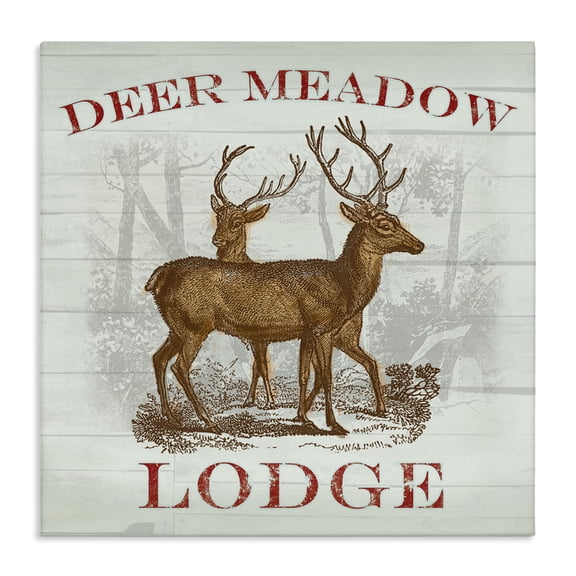 Stupell Industries Deer Meadow Lodge Canvas Wall Art design by Lula Bijoux & co., 24 x 24