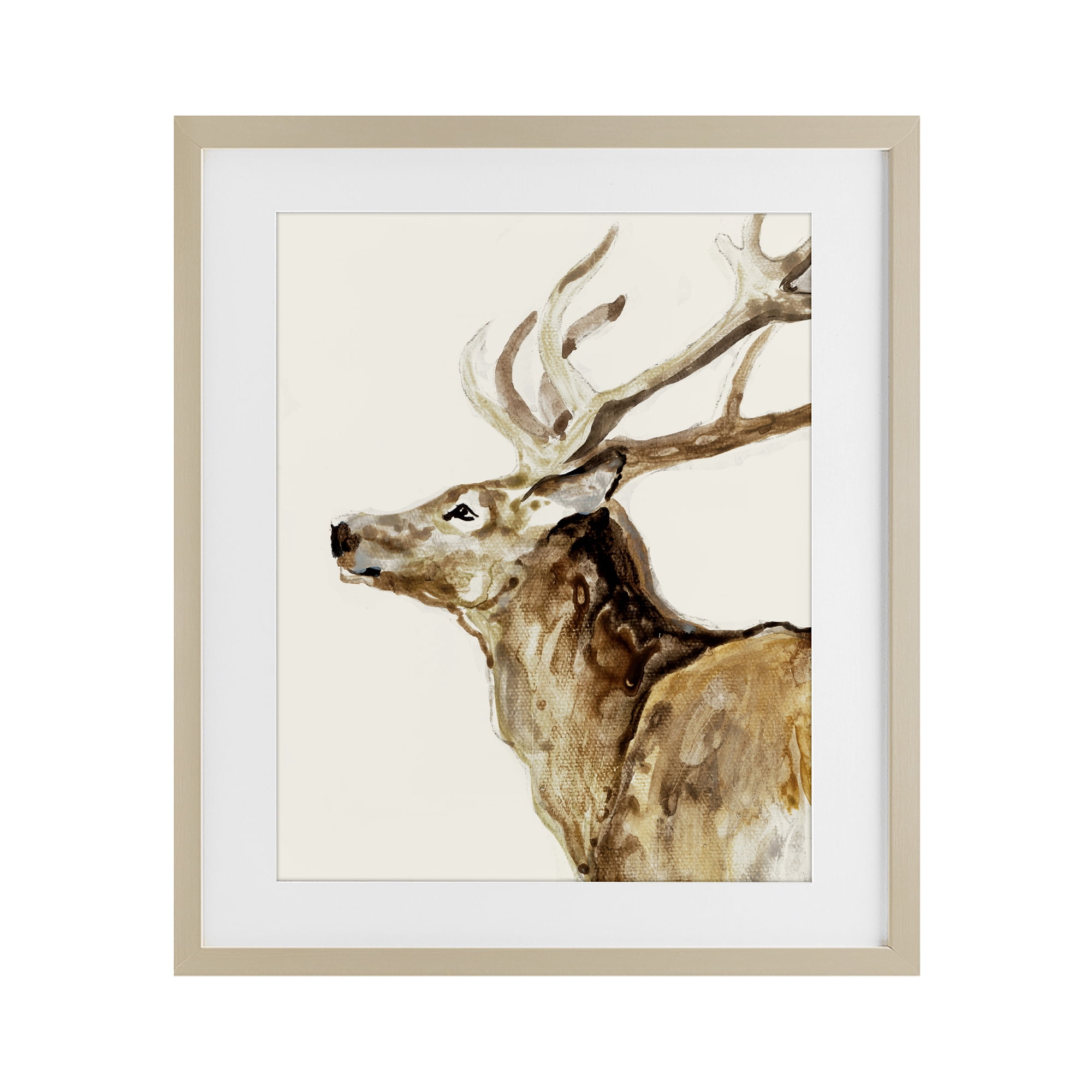 Stupell Industries Deer Portrait Profile View Birch Framed Print Under Glass, design by Lorenzo Collective
