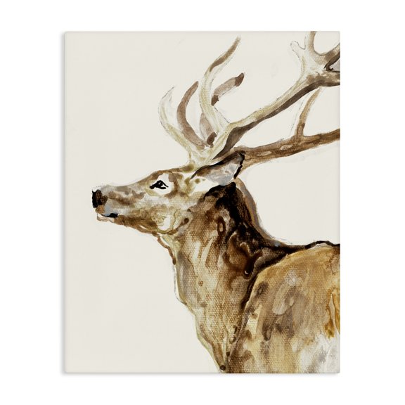 Stupell Industries Deer Portrait Profile View Canvas Wall Art, design by Lorenzo Collective