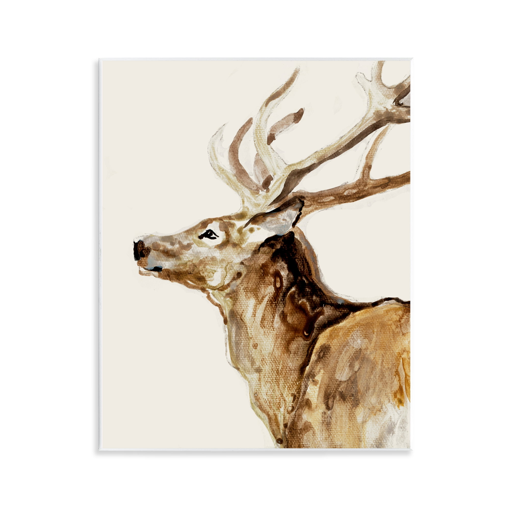 Stupell Industries Deer Portrait Profile View Wall Plaque Art, design by Lorenzo Collective