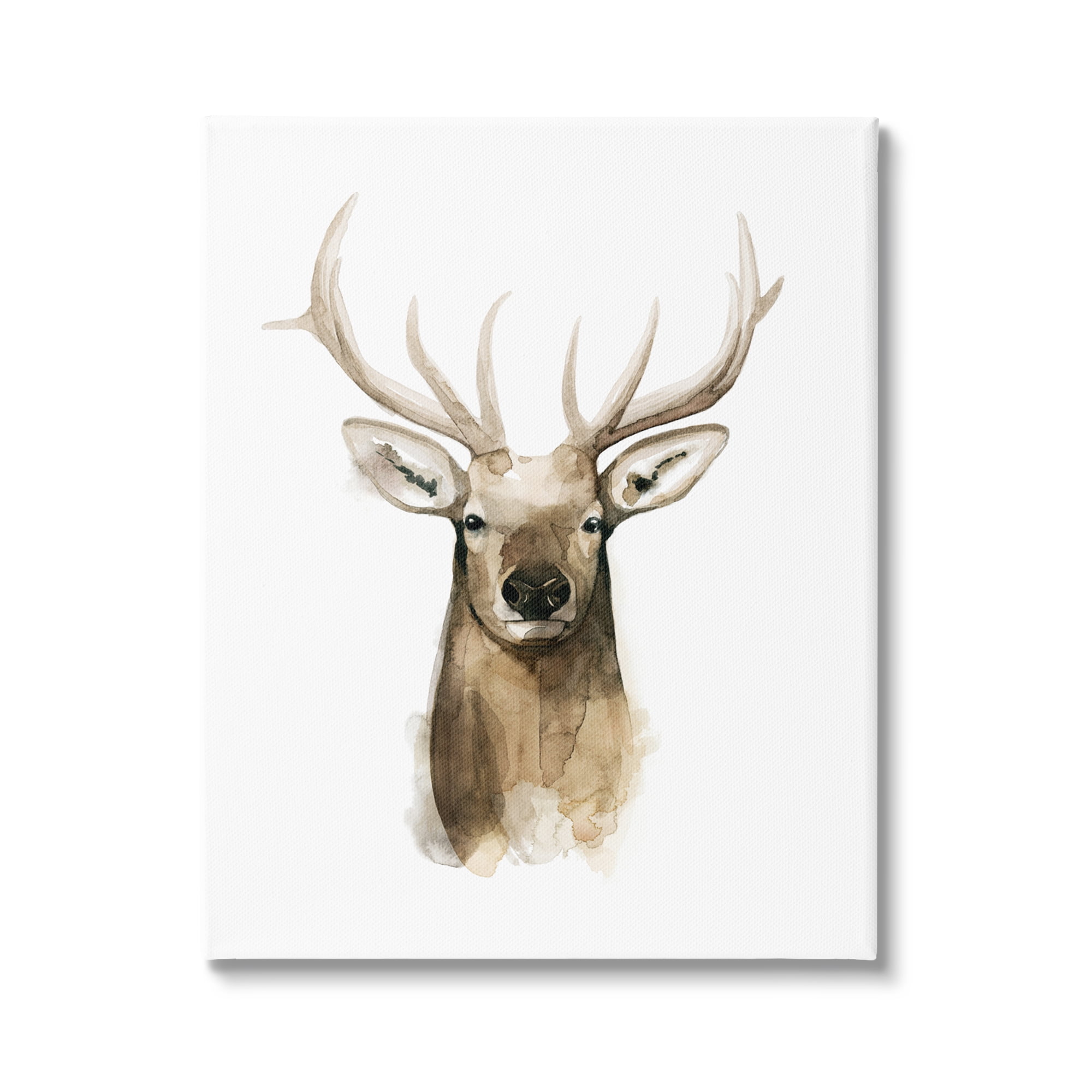 Stupell Industries Deer Portrait Watercolor Animals & Insects Painting Gallery Wrapped Canvas Print Wall Art, 30 x 40