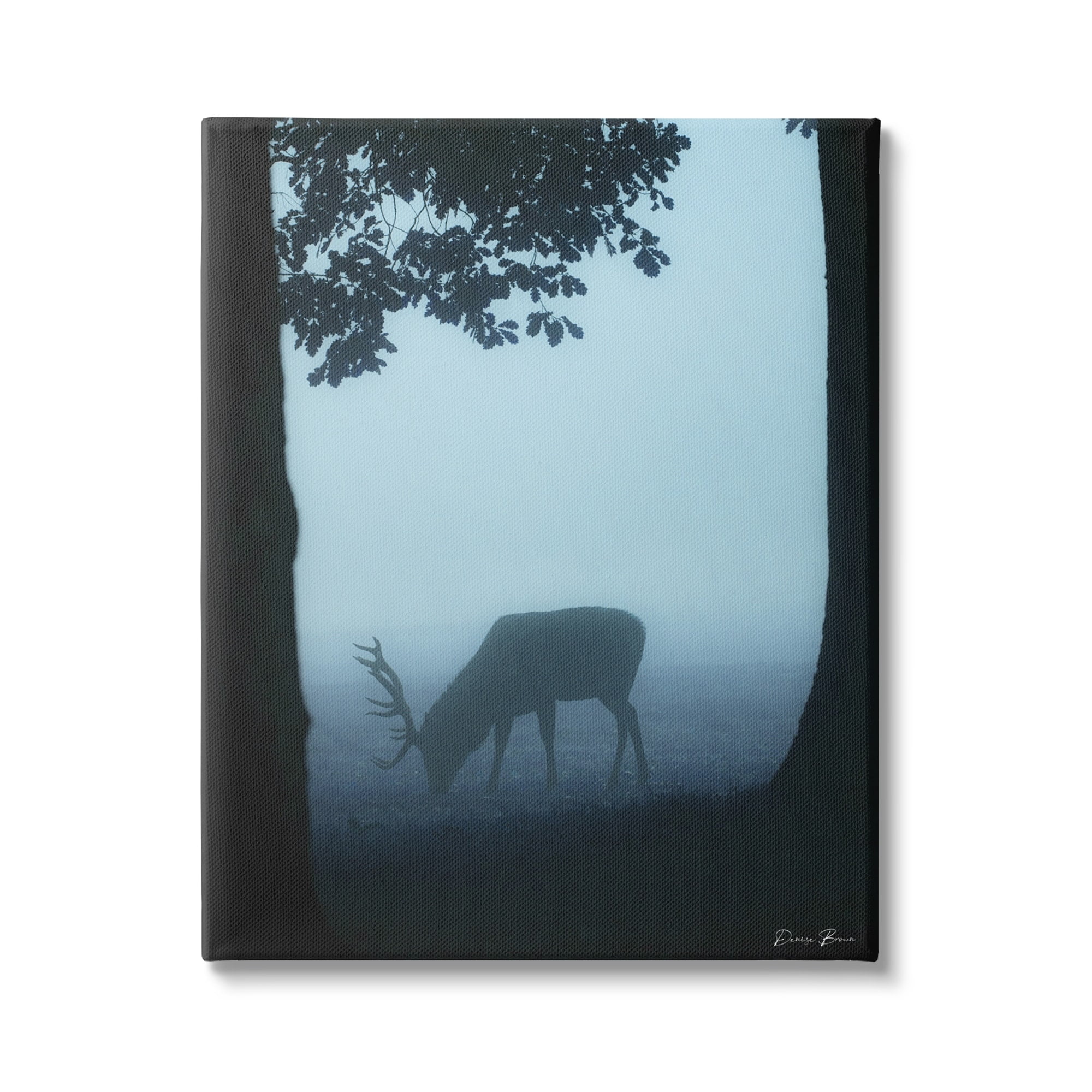 Stupell Industries Deer Silhouette Between Trees Foggy Forest Wildlife Canvas Wall Art, 16 x 20, Design by Denise Brown