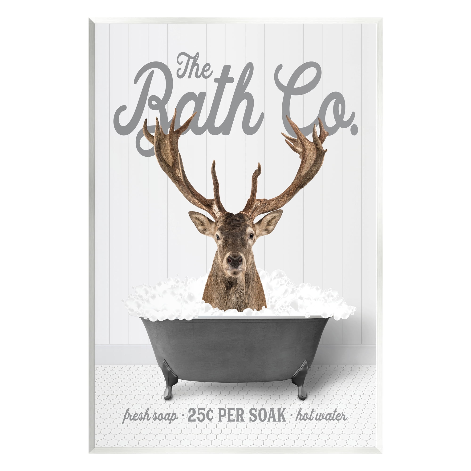 Stupell Industries Deer in Bubble Bath Animals & Insects Painting Unframed Art Print Wall Art, 13 x 19