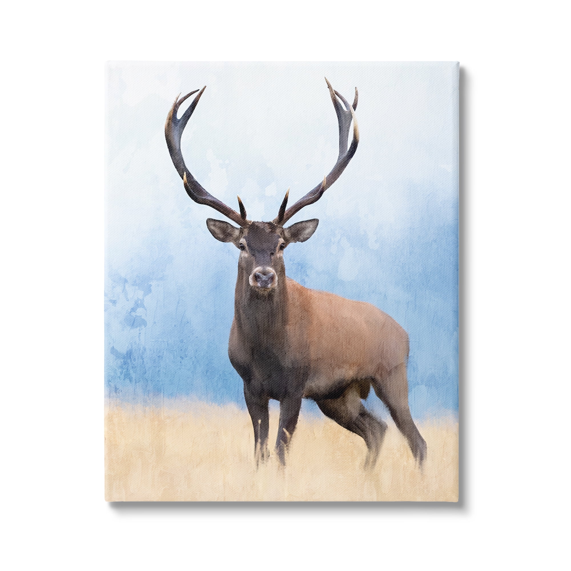 Stupell Industries Deer in Open Field Animals & Insects Painting Gallery Wrapped Canvas Art Print Wall Art, 24 x 30