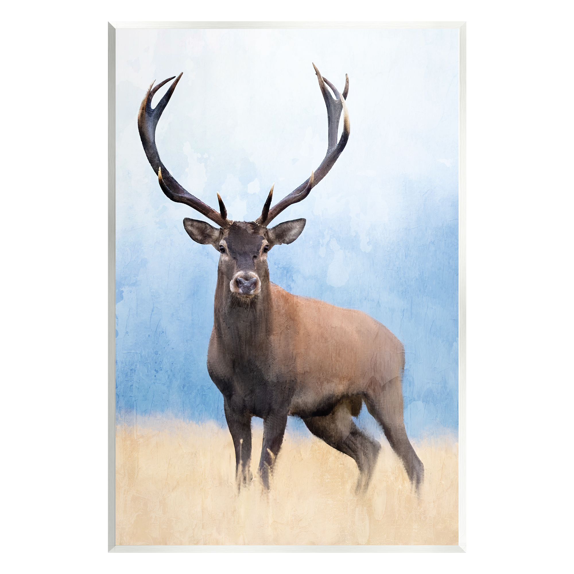 Stupell Industries Deer in Open Field Animals & Insects Painting Unframed Art Print Wall Art, 13 x 19
