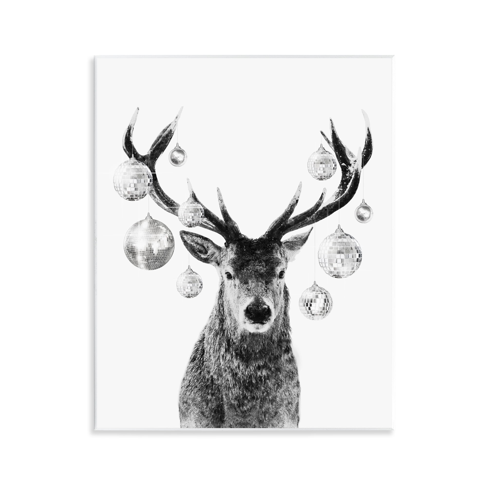 Stupell Industries Deer with Disco Balls Animals & Insects Painting Unframed Art Print Wall Art, 11 x 14