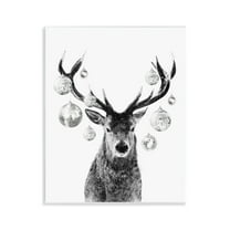 Stupell Industries Deer with Disco Balls Animals & Insects Painting Unframed Art Print Wall Art, 11 x 14