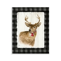 Stupell Industries Deer with Red Bell Animals & Insects Painting Unframed Art Prints Wall Art, 11 x 14