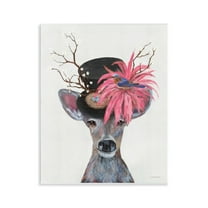 Stupell Industries Deer with Vintage Hat Animals & Insects Painting Unframed Art Print Wall Art, 11 x 14