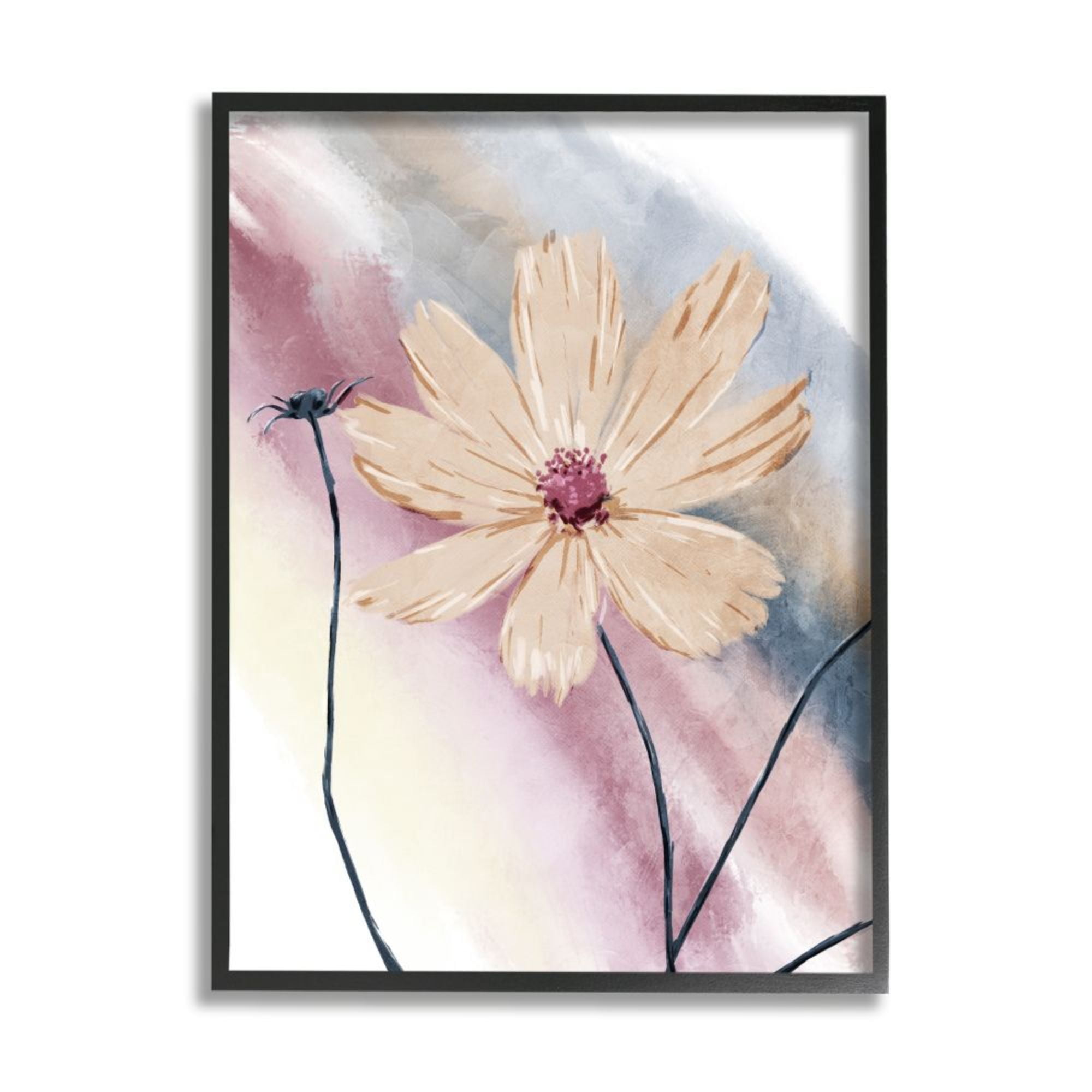 Stupell Industries Defined Beige Floral Soft Muted Rainbow Design by Onrei