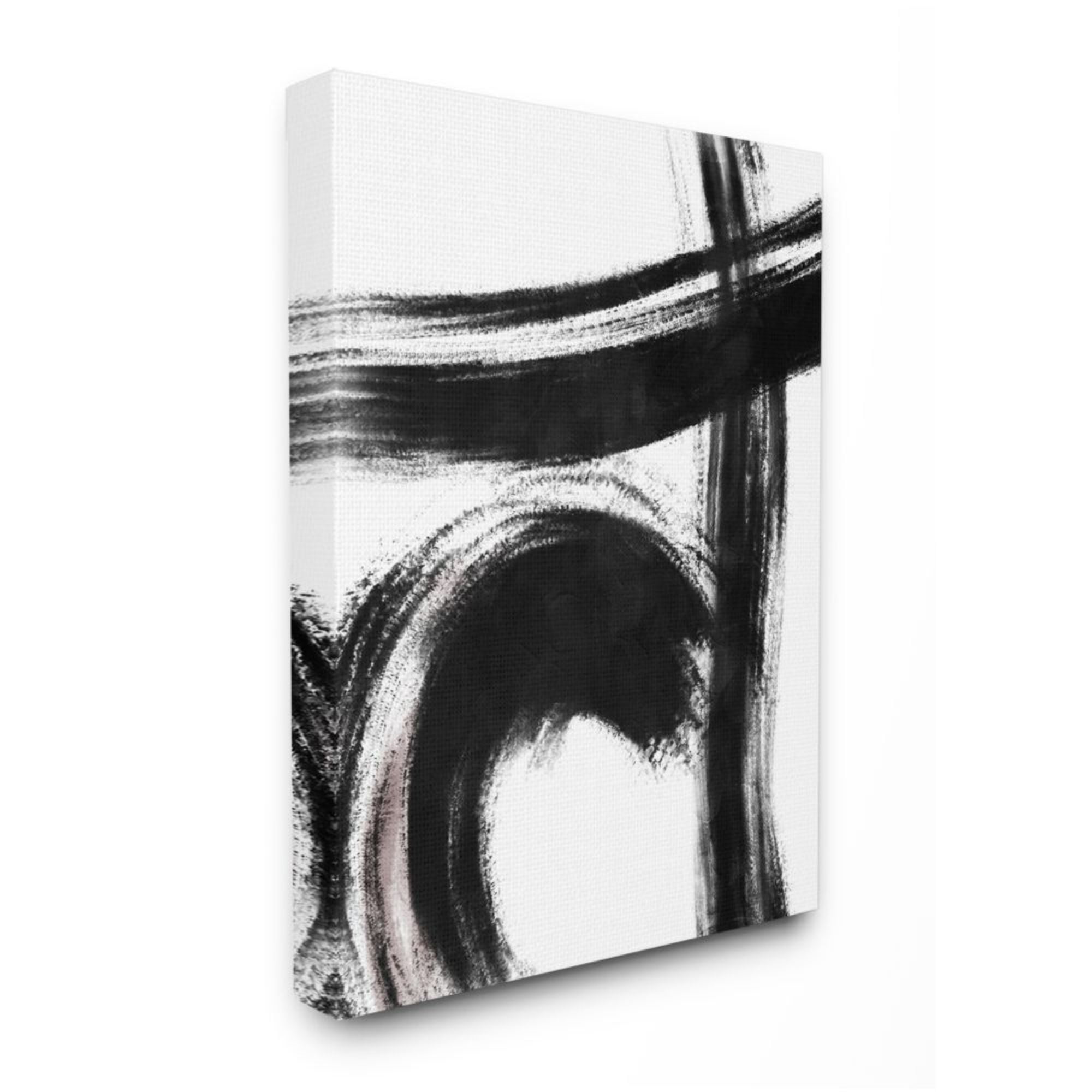 Stupell Industries Defined Black Brush Strokes Small Pink Detail Design by Onrei, 30" x 40"